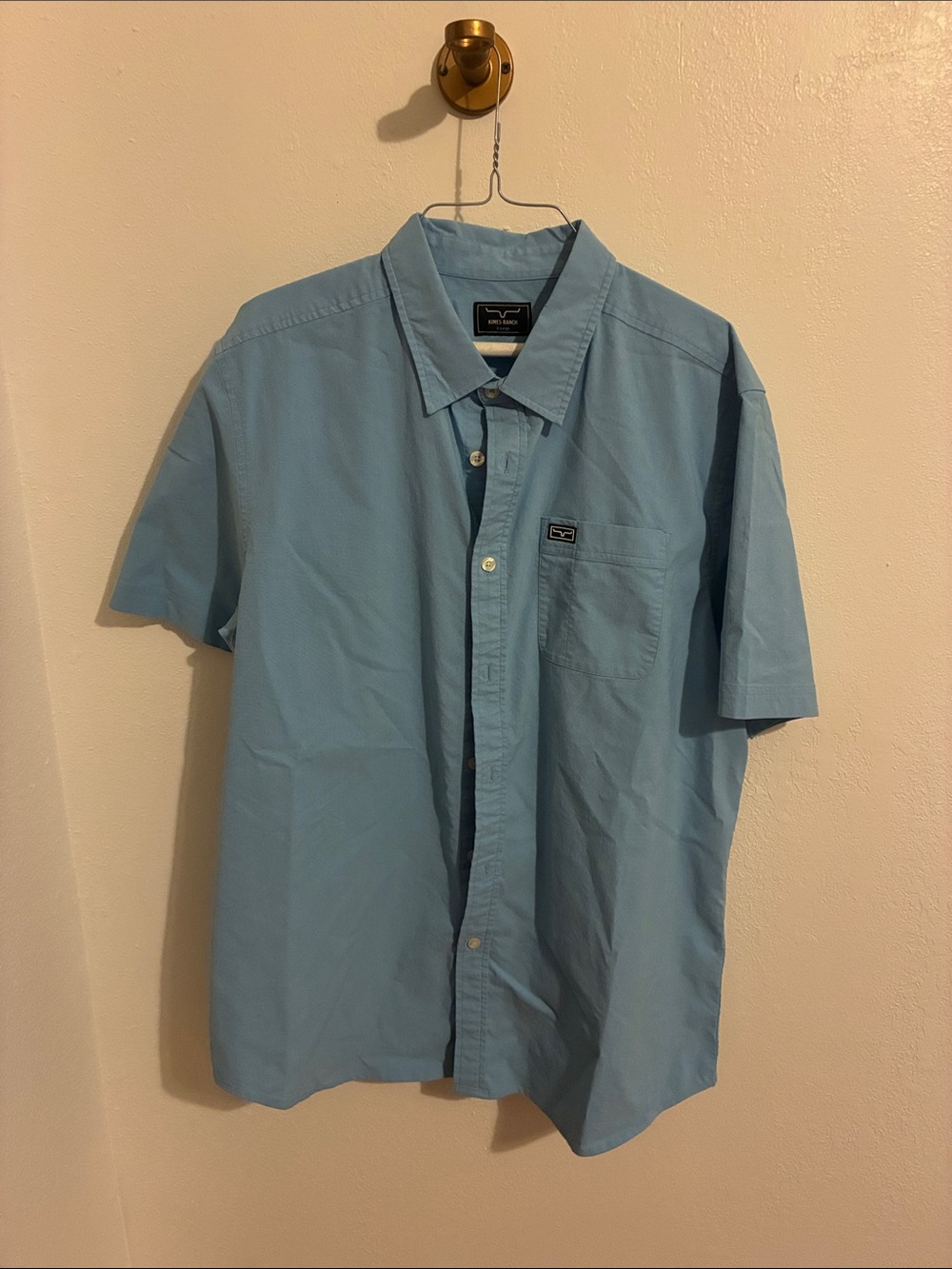 Kimes Ranch Light Blue Short-Sleeve Button-Down Shirt
